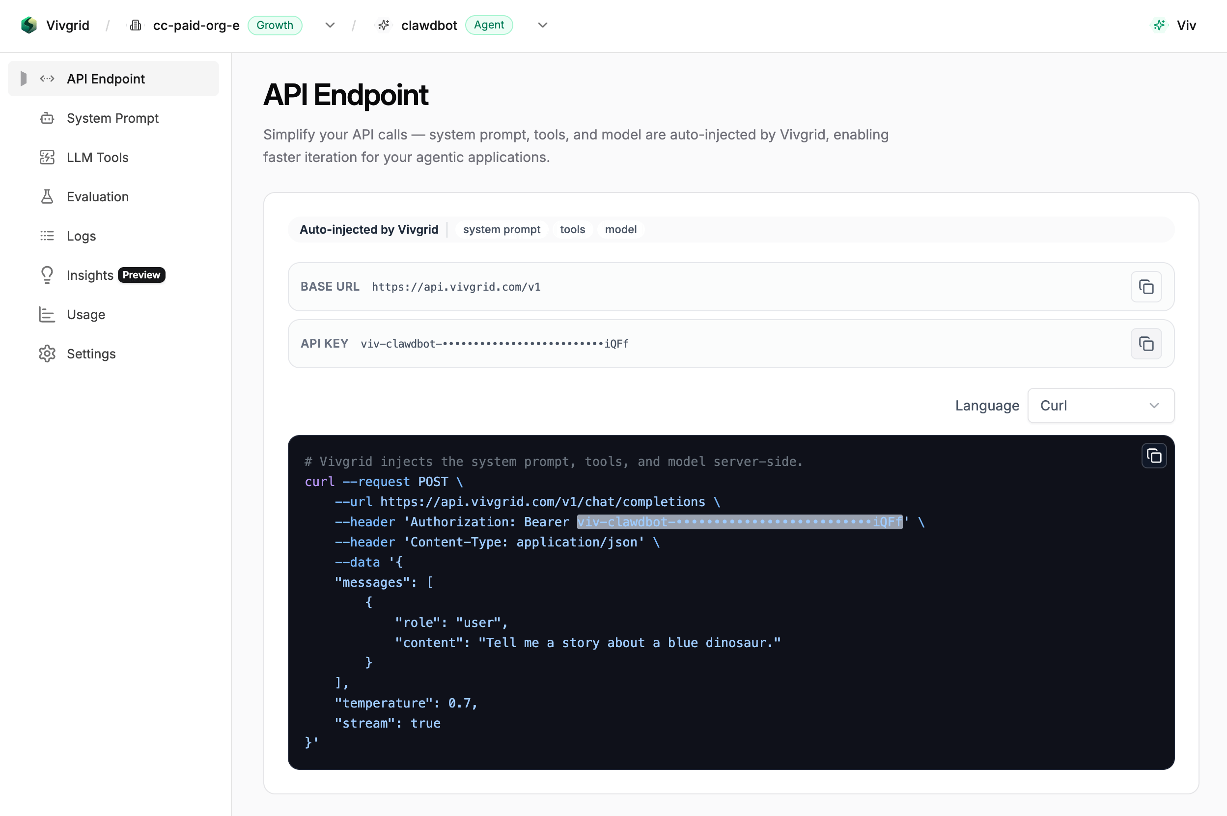 Get Vivgrid API Key
